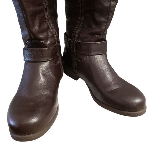Croft & Barrow High Calf Side Zip Rounded Toe Brown Boots Size 6M - Picture 2 of 13